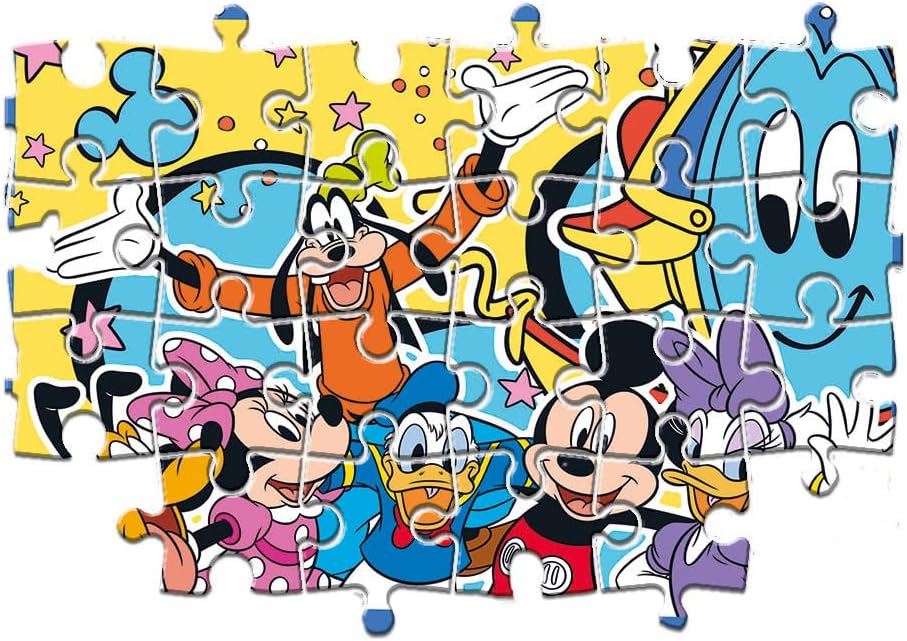 Clementoni 24791 Supercolor Disney Mickey-2 X 20-Piece Jigsaw Puzzle for Kids Age 3, Multicolor, Medium