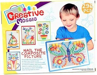 Creative Mosaic Mushroom Nail Puzzle Board