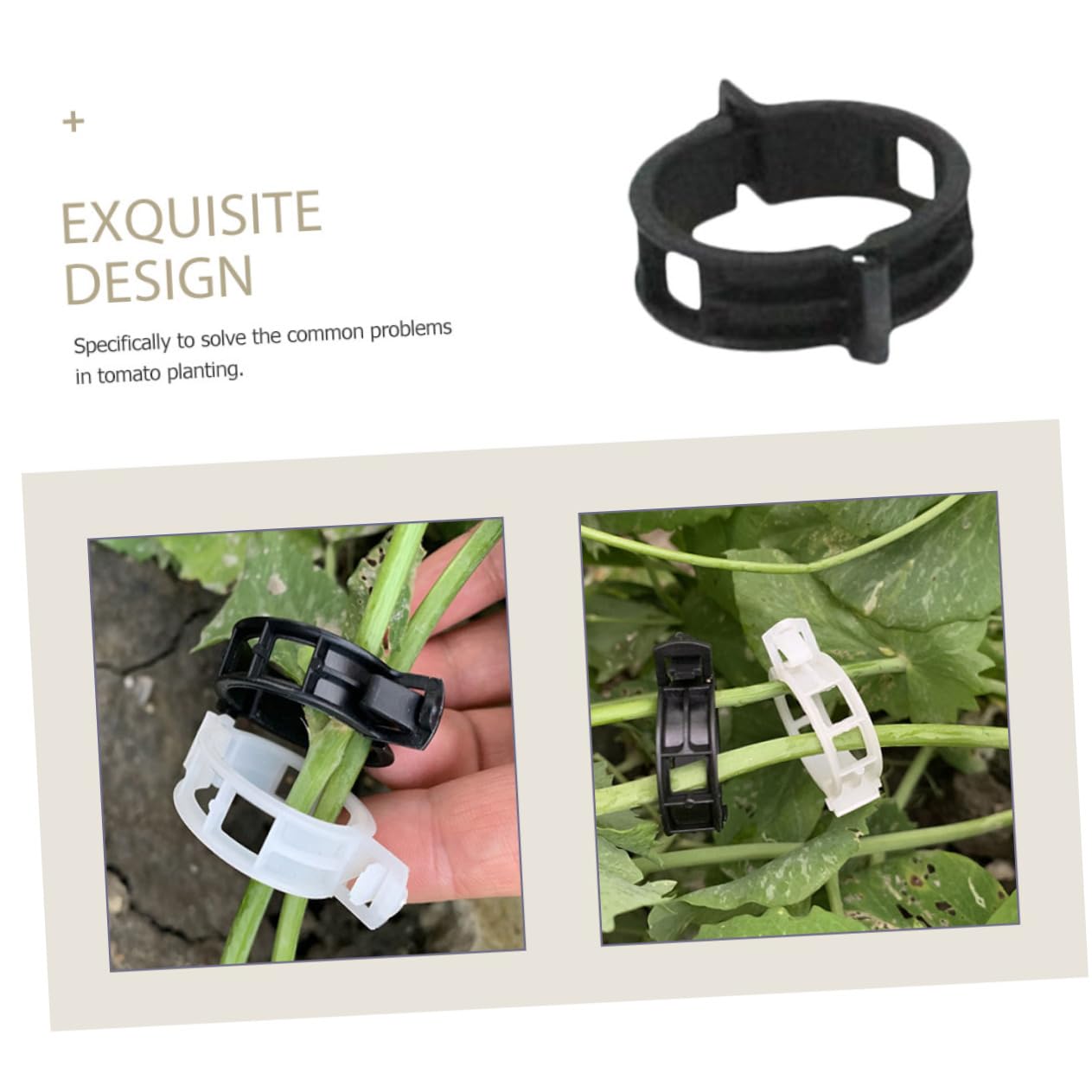 iplusmile 5 Sätze Pflanzenclips Gitter Im Freien Pflanzenstützclips Tomatenpflanzeunterstützung Clip Für Gartenpflanzen Transplantationsklammern Pp Black 100 Stück * 5