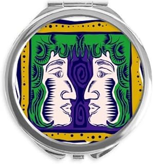 Hand-painted Constellation Geni Mexicon Culture Hand Compact Mirror Round Portable Pocket Glass