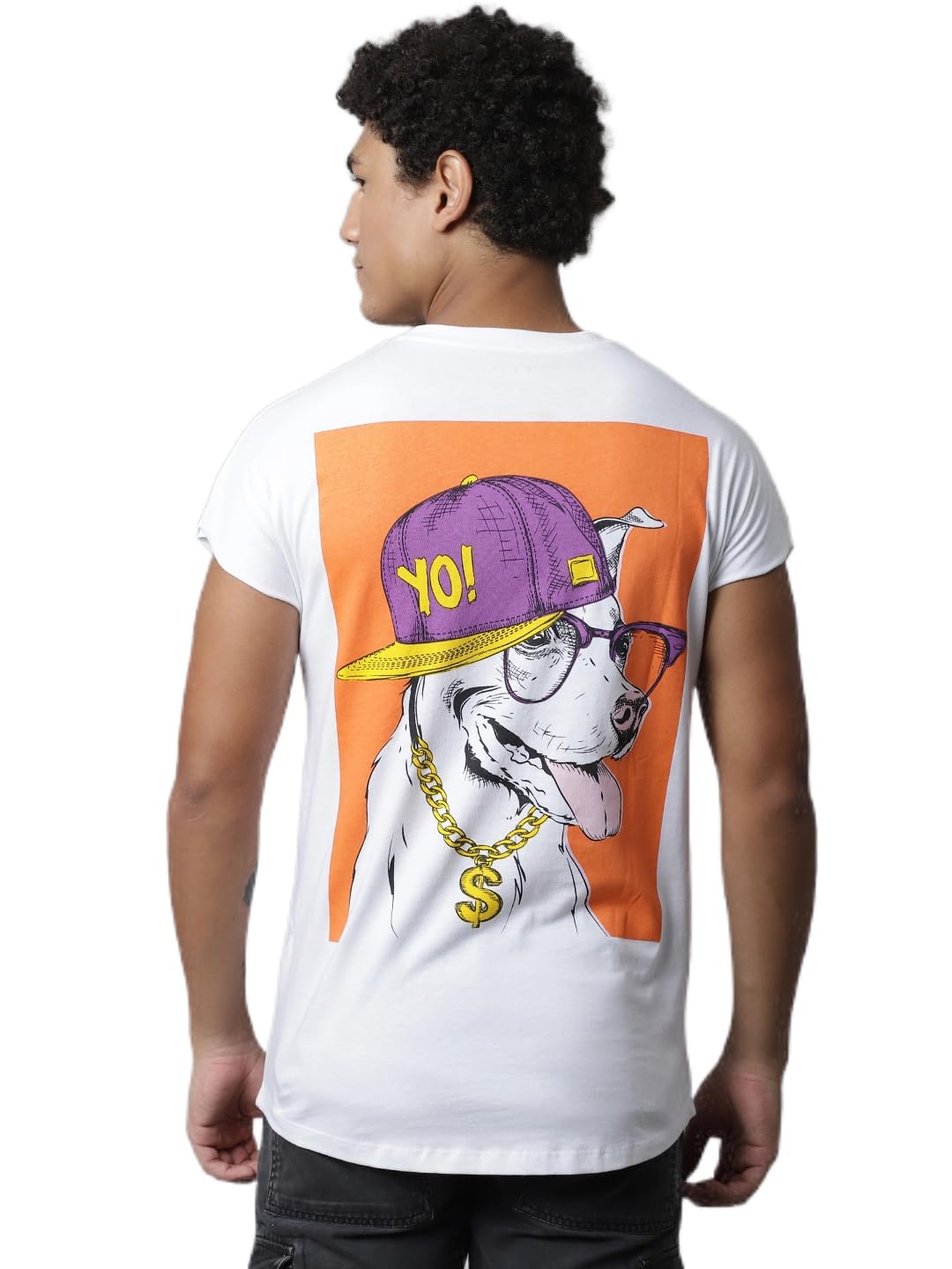 door74 White Printed Solid Cap Sleeve T-Shirt-picture-37