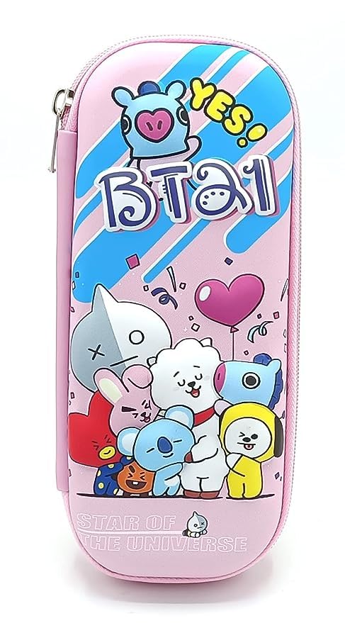 kidivo Themed Large Capacity Pencil Pouch with 3D BTS Pattern, Multi-Functional EVA Cute Pencil Pen Case for Boys and Girls (Pack of 1, Pink) (B0CCLCCT7X) Amazon Price History, Amazon Price Tracker