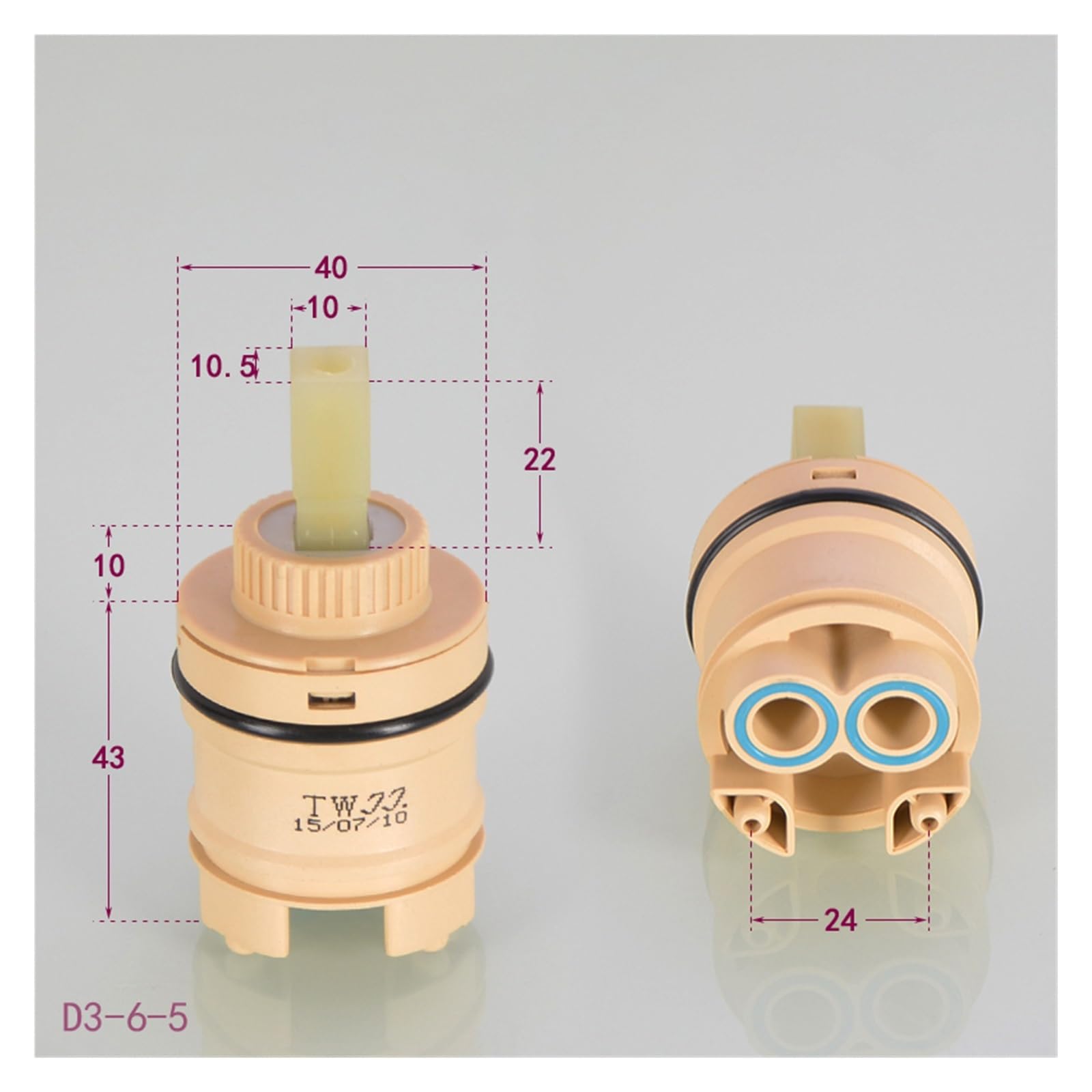 Cartucho Grifo Monomando 1 Uds 25/30/35/40mm ahorro de agua | Mezclador de agua de baño y cocina con cartucho de cerámica de repuesto(40mm D3-6-5)