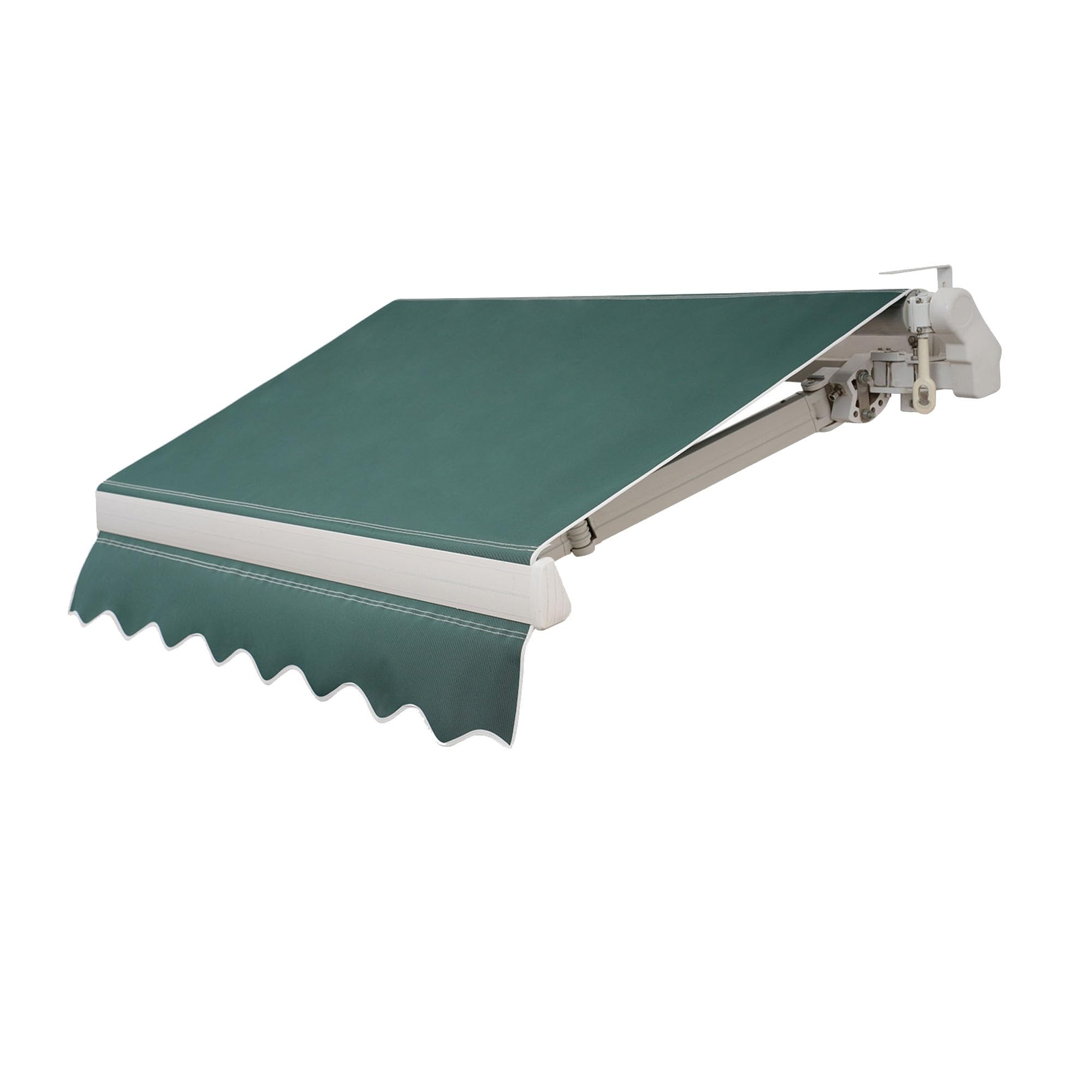 Tela de toldo retráctil 600D con cenefa festoneada para porche de 6.35x1.5m