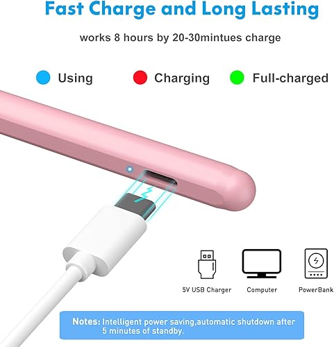 Miniatura 5 de Lápiz óptico para iPad con rechazo de palma, lápiz activo compatible con (2018-2022) Apple iPad 109876 generación, iPad Air 543 generación, iPad Pro