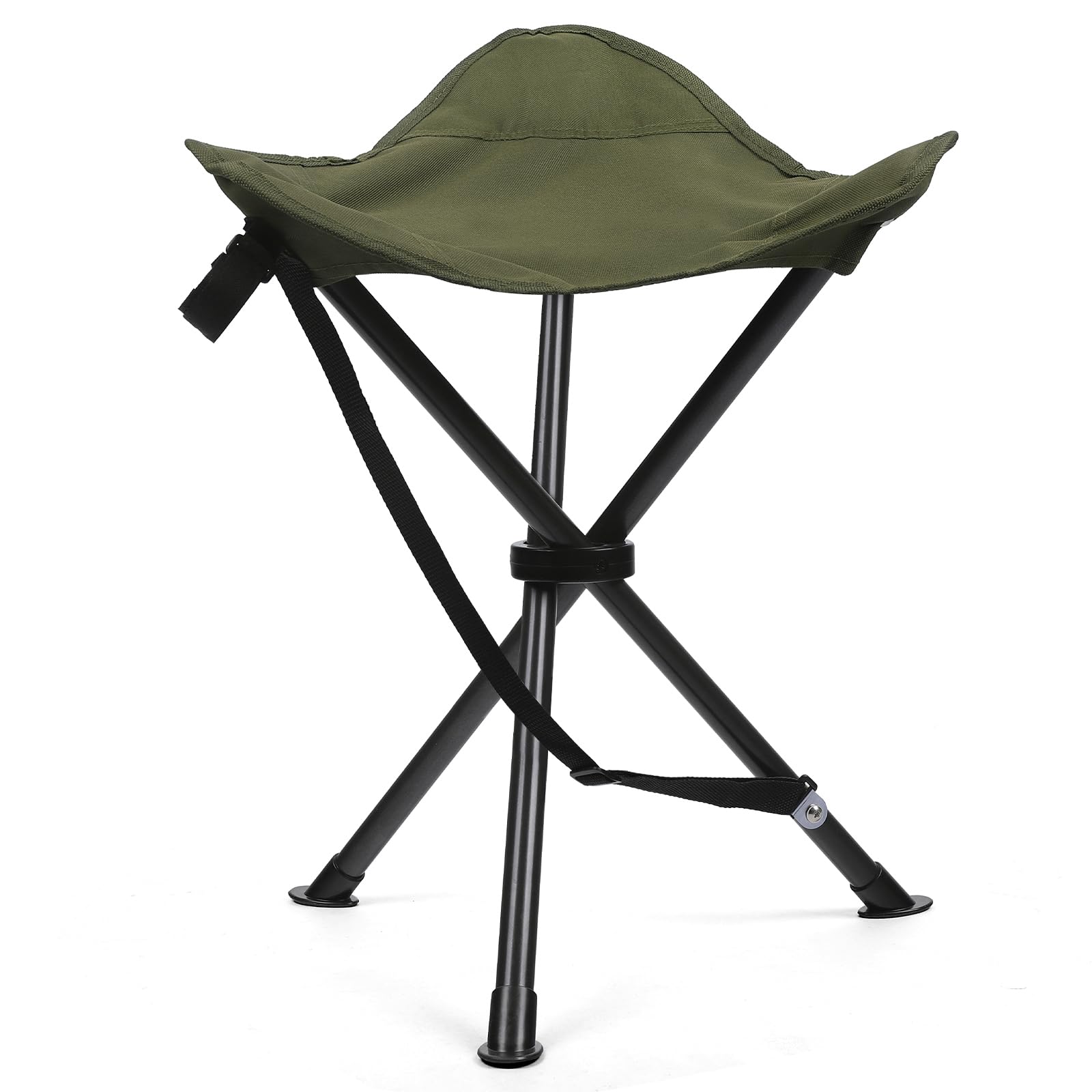 Outplea 45CM (H) Portable Folding Tripod Camping Stool Outdoor, Compact Lightweight 3 Leg Fishing Seat, Green