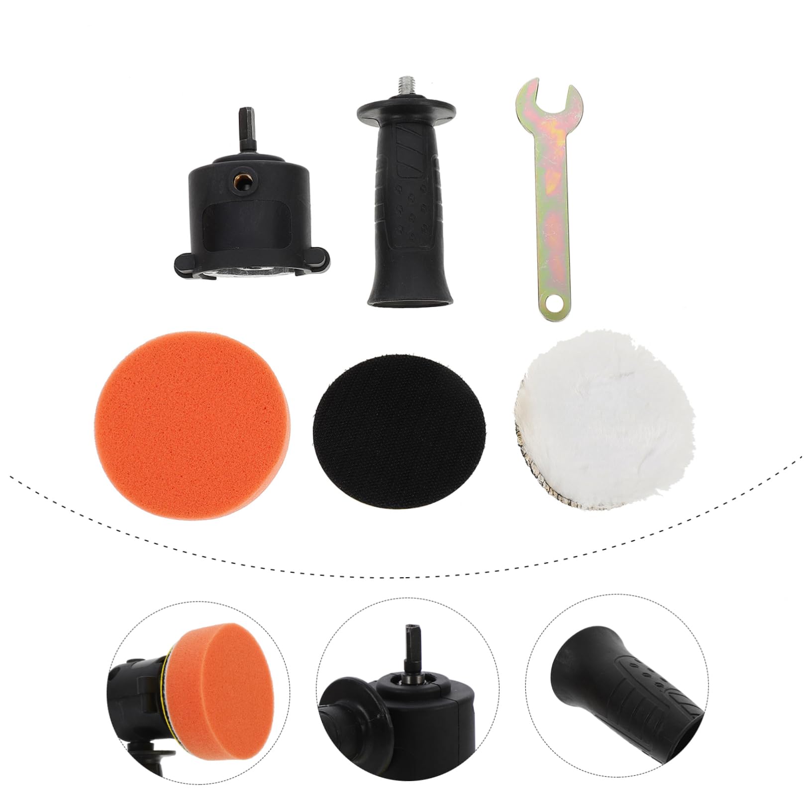 Alipis 1Set Car Polishing Tool Kit Durable Auto Grinding Accessories for Electric Drill Compatible with Impact Lithium Drills Easy Installation Strong Compatibility for Scratch