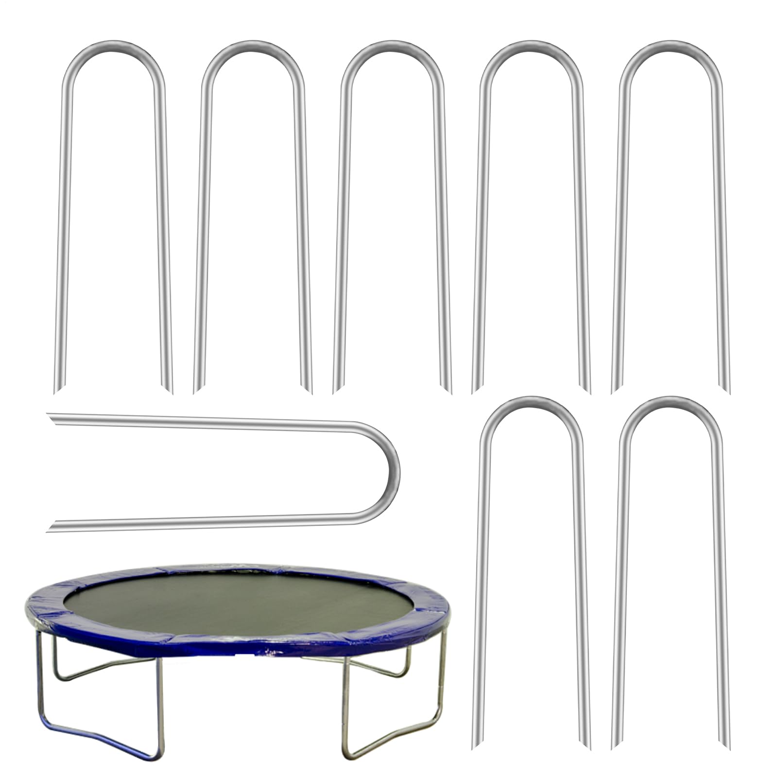 Piquets de trampoline Teksome en U | Lot de 8 sardines en acier pour fixation au sol