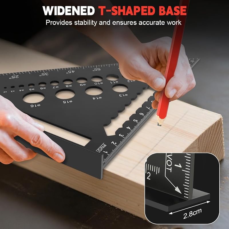 flintronic Asztalos Derékszög Készlet 2 db 18+30 cm Alumínium Vonalzó Szögmérő