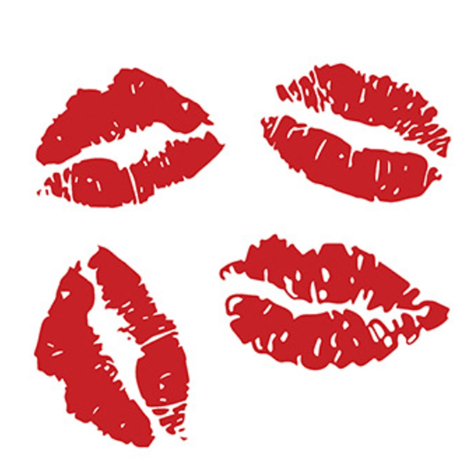 Miaija 6Pieces Red Lip Stickers Cute Kisses Temporary Sticker Waterproof Red Lips Temporary Decorative Stickers for Body Art Makeup Neck Leg Face Chest - Image 2