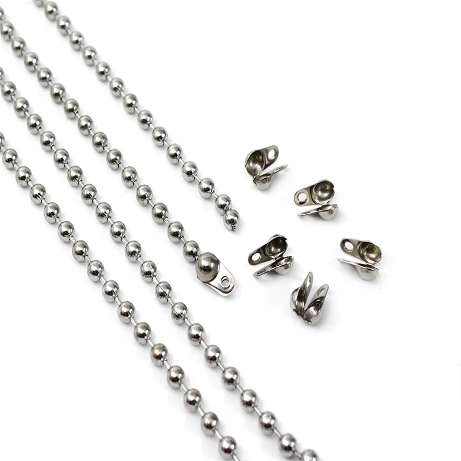 Łańcuszek z koralików, with Clasp Connectors for DIY Jewelry Making 20 Meters(Styles 2,3.2mm 5meter)