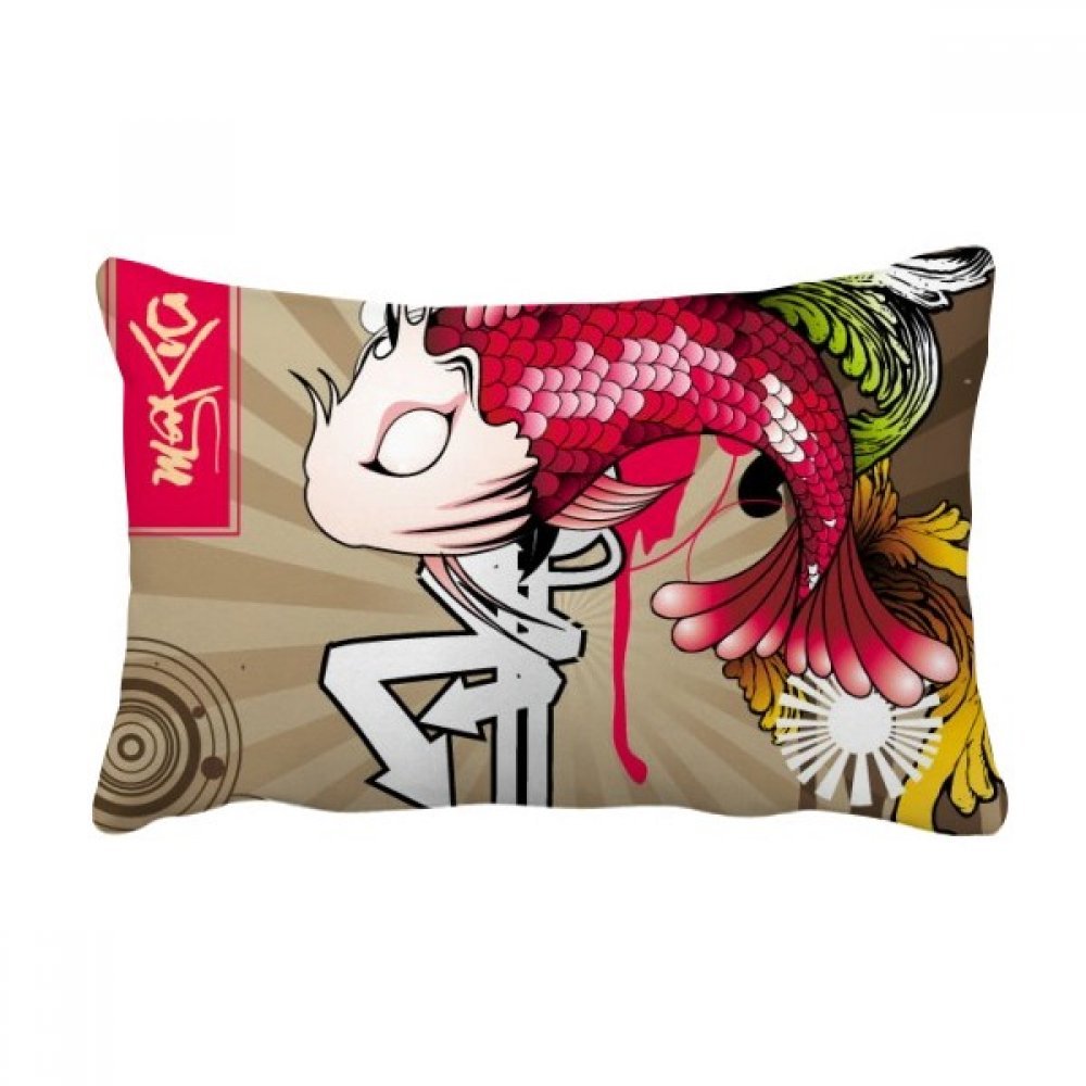 Coussin lombaire japon carp waves motif haut de gamme pour canapé