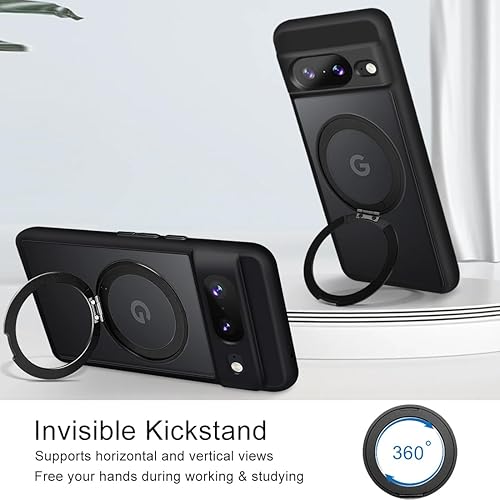 Miniatura 5 de Funda para Google Pixel 8 compatible con Magsafe soporte invisible integrado TPU a prueba de golpes, resistente, delgada, mate, translúcida, funda