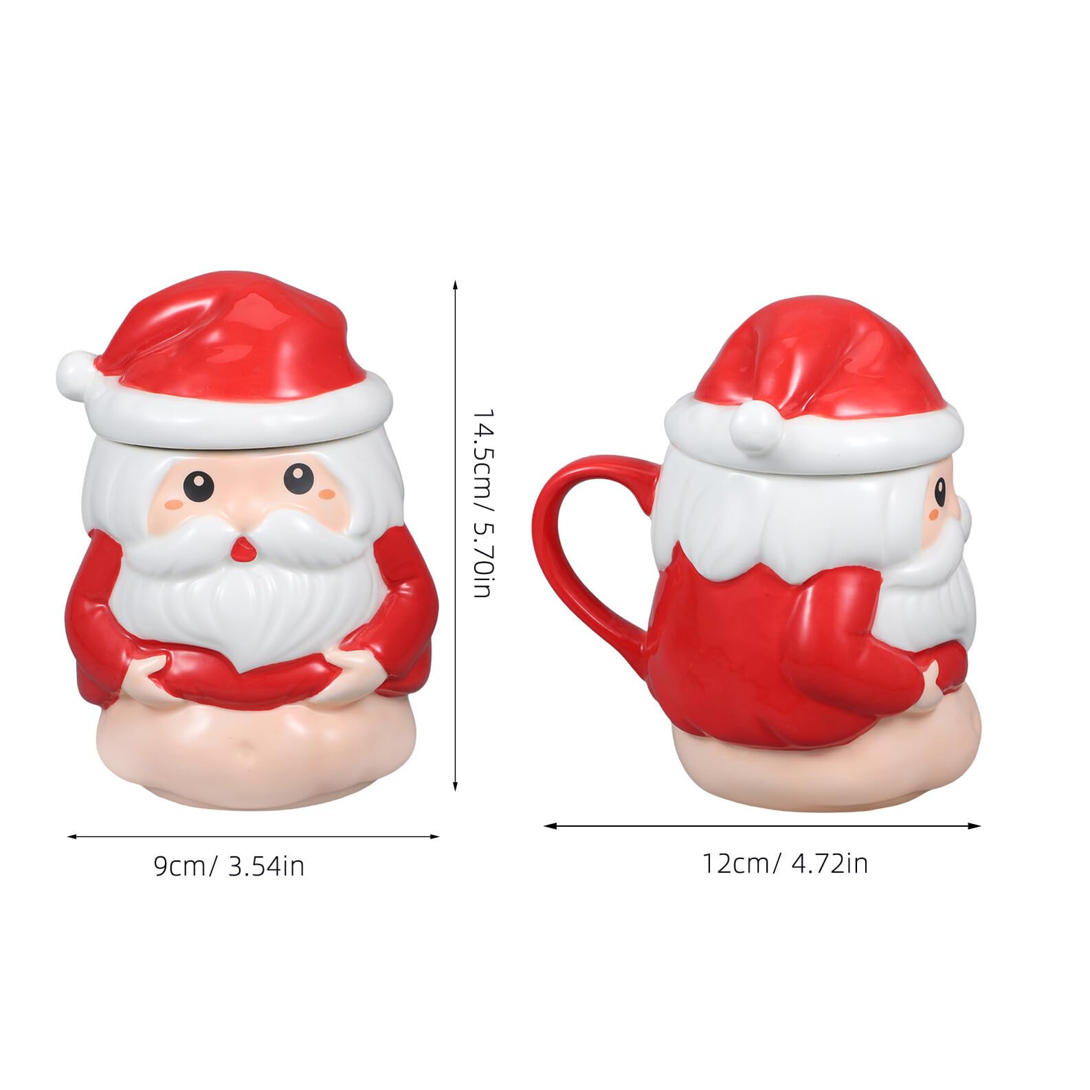 Zerodeko Taza Navideña de Papá Noel de Cerámica Decorativa para Té para Fiestas de Navidad