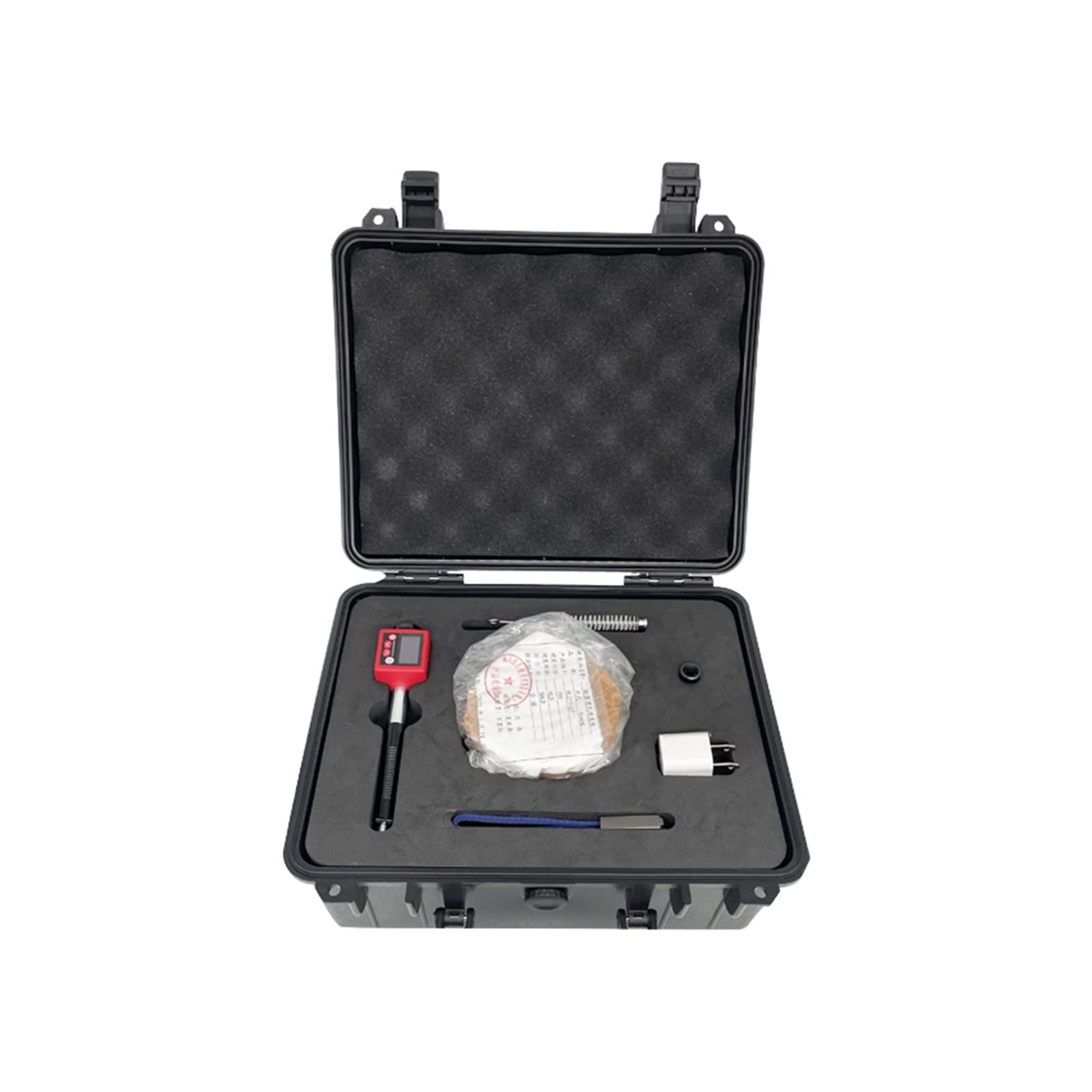 Twardościomierz, 6-in-1 cyfrowy tester twardości metalicznych do zasięgu stali nierdzewnej HRC, HRB, HB, HS, HL, HV Durometr pokazuje skalę wartości ro-ckwell(Meter-No Block)