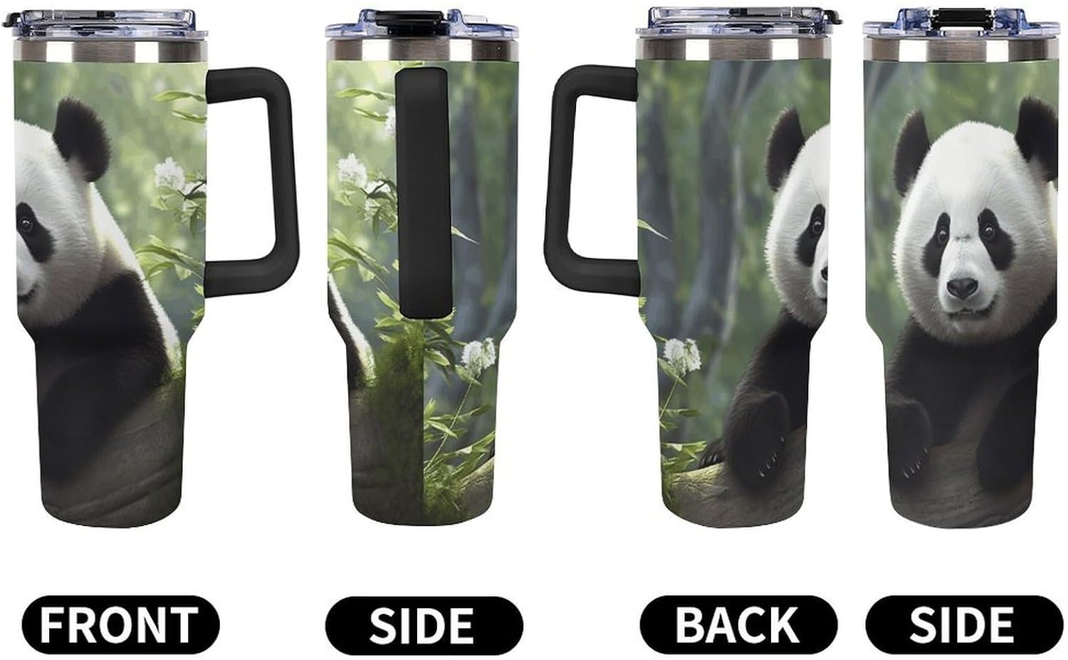 40 Oz Tumbler with Straw And Lid Lovely Panda Insulated Travel Coffee Mug Stainless Steel Water Bottle Vacuum Insulated Tumblers for Sport Work Car Travel Weekends