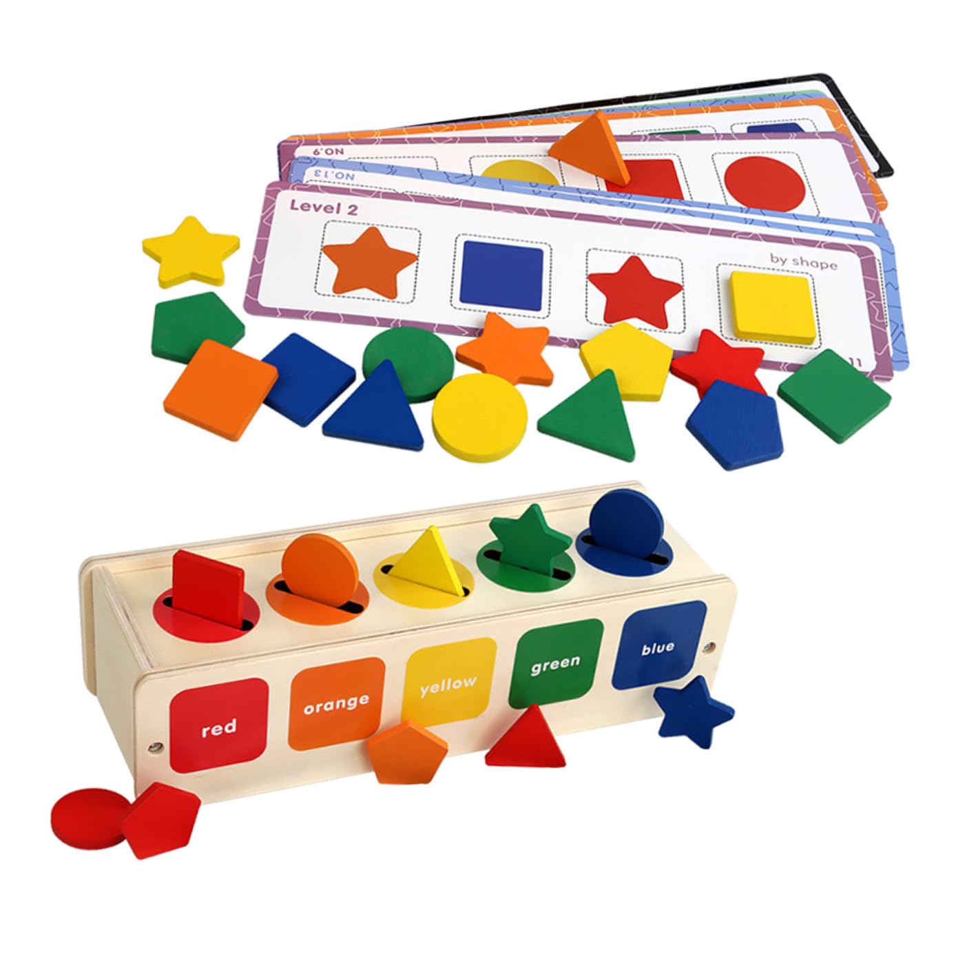 iplusmile Clasificador de Formas de Madera, 1 Juego, Caja de Aprendizaje