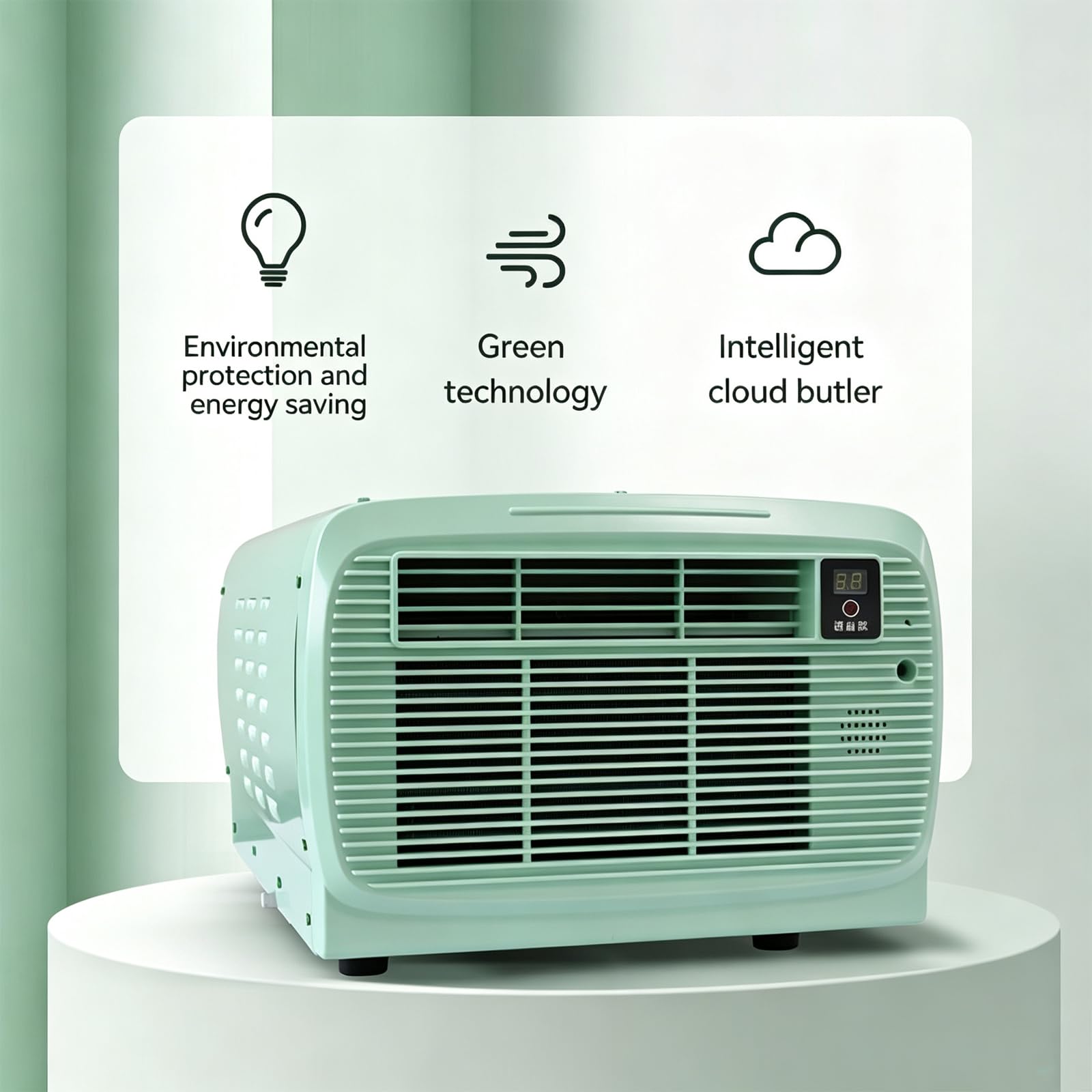 Mini przenośna klimatyzacja 650W Chłodnica sprężarki, 3 tryby App Control Cichy dla namiotu Samochód Camping RV Sypialnia 12H Timer Oszczędność energii Kompaktowa konstrukcja