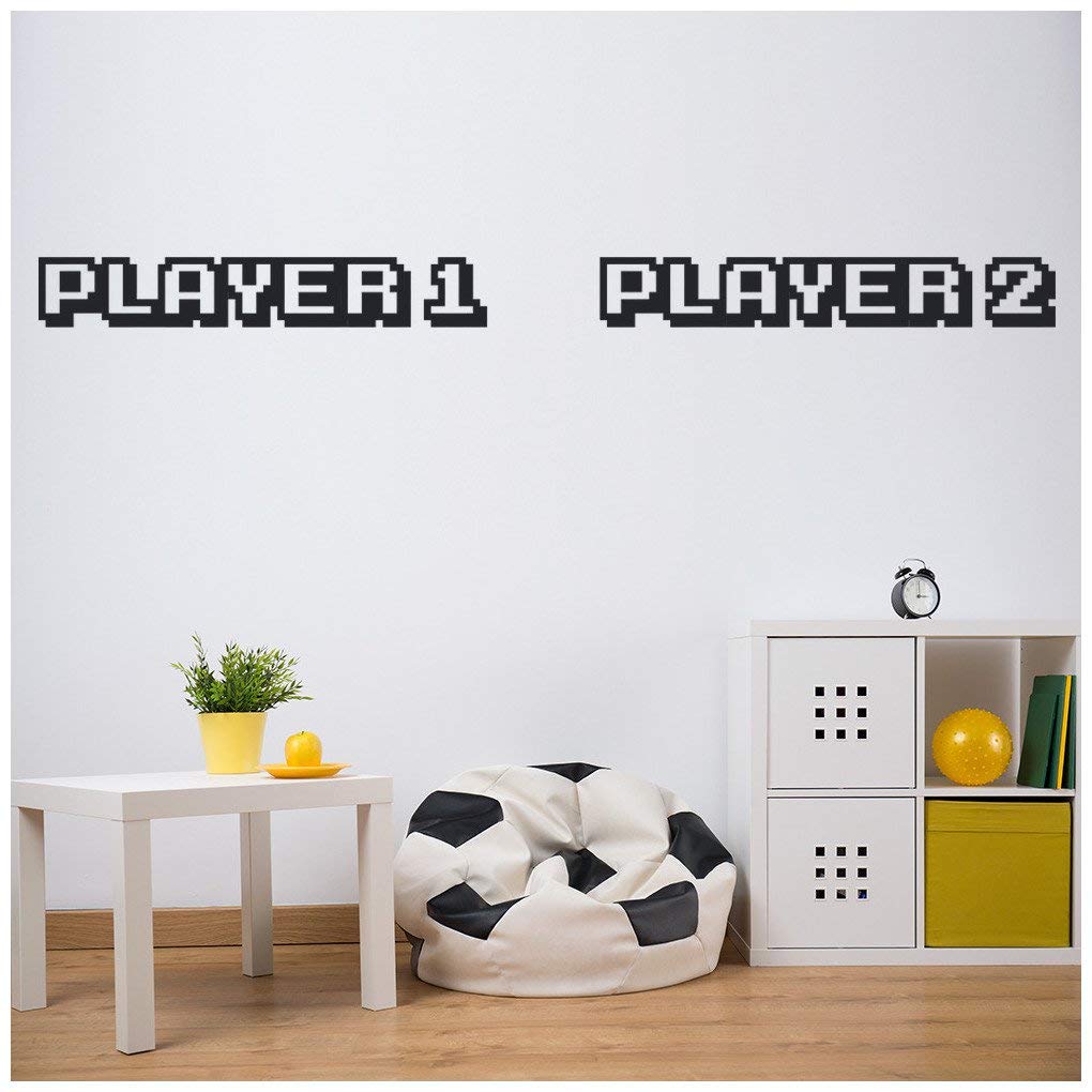 azutura Player 1 Player 2 Computer Games Wall Sticker available in 5 Sizes and 25 Colours Burgundy