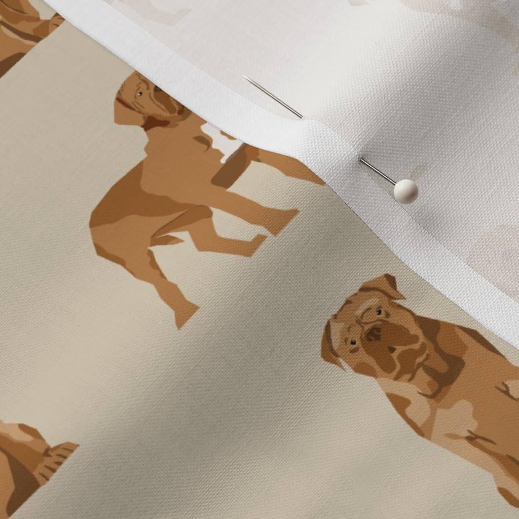 Spoonflower Fabric - French Mastiff Simple Dog Breed Tan Dogs Pet Friendly Printed on Petal Signature Cotton Fabric by The Yard - Sewing Quilting Apparel Crafts Decor