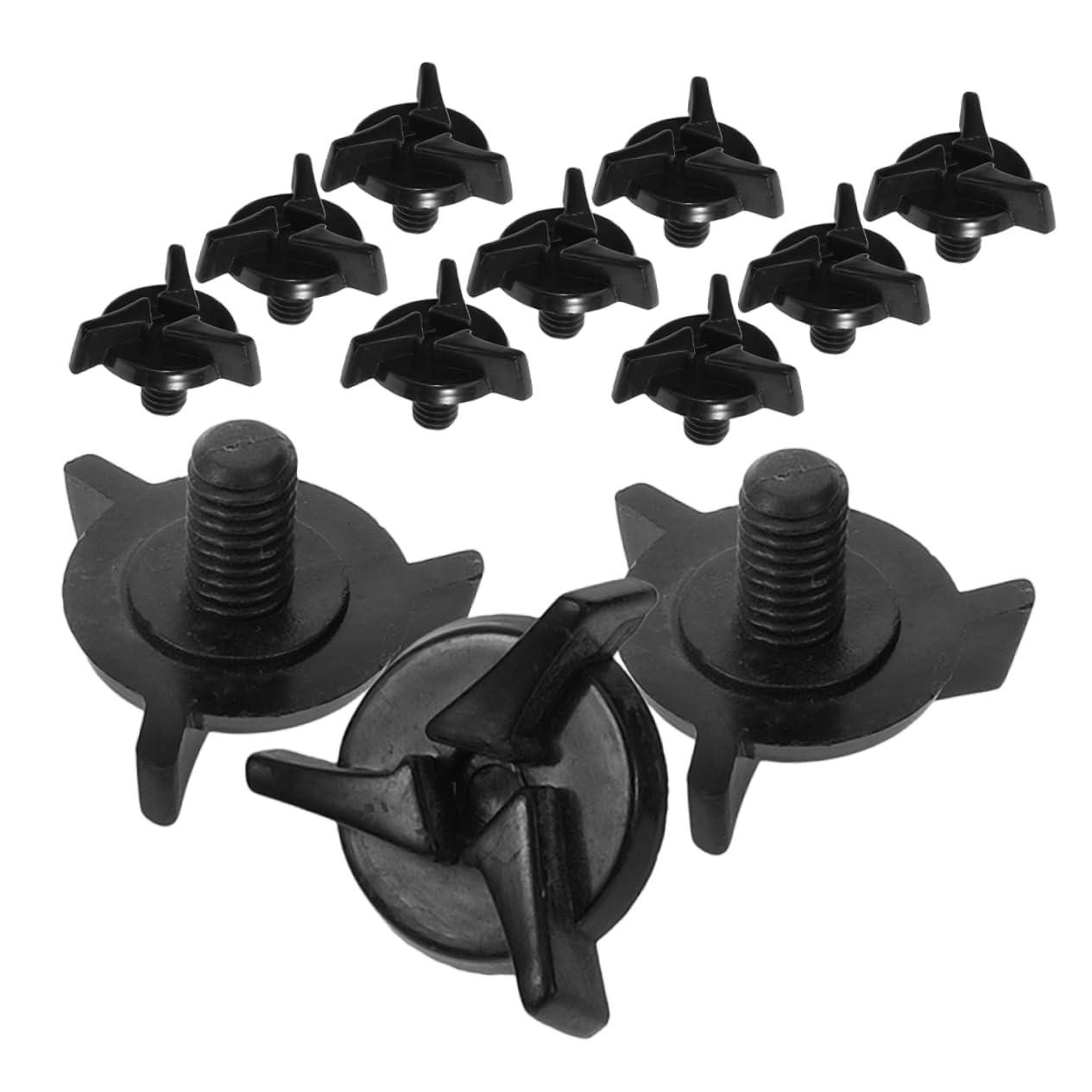 GLEAVI Motorcycle Nut and Screw Set 12pcs Universal Fit Black Plastic for Visor Replacement and Repair
