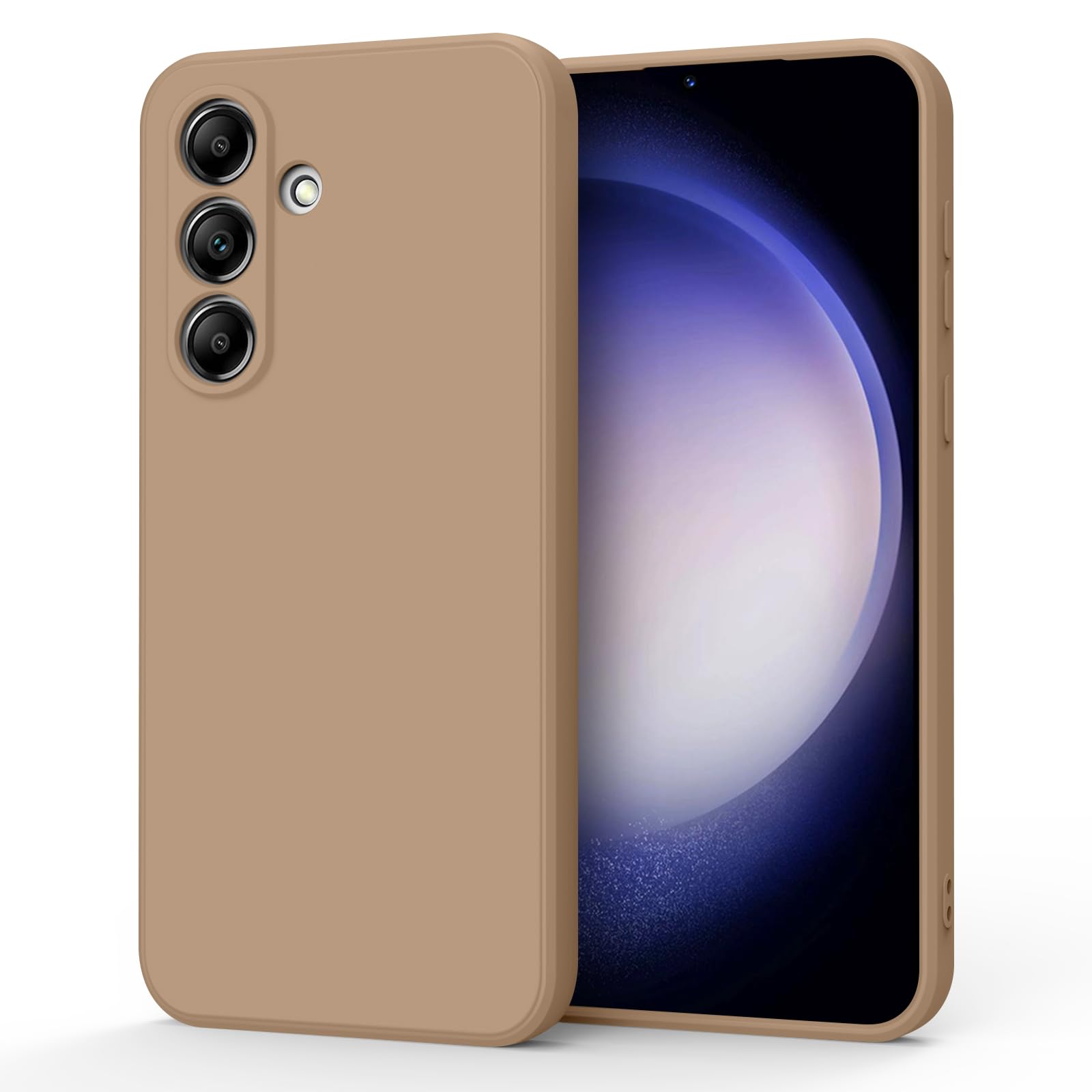 AK for Samsung Galaxy S23 FE Case, Stylish Slim Liquid Silicone Full-Body Protective Cover for Samsung Galaxy S23 FE Phone Case (Milk Tea)