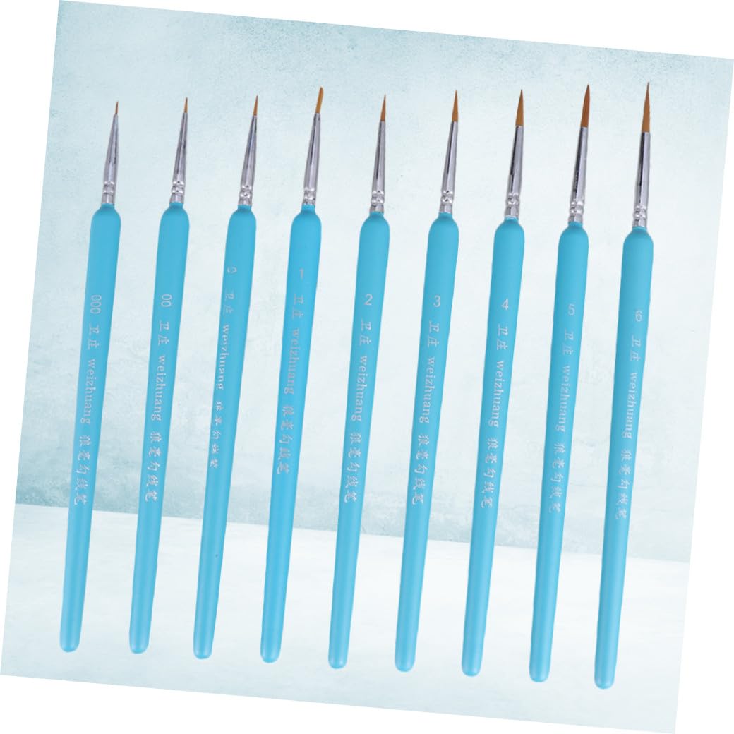 STOBOK Lot De 3 Pinceaux À Pointe Fine pour Peinture Et Dessin pour Débutants Et Professionnels Sky - 9 Pièces X 3
