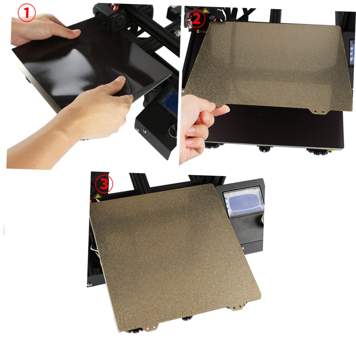 HOMOCONO Heated Bed Steel Print Bed Powder Coated Pei Plate 3D Printer Accessories Ender-5 Compatible