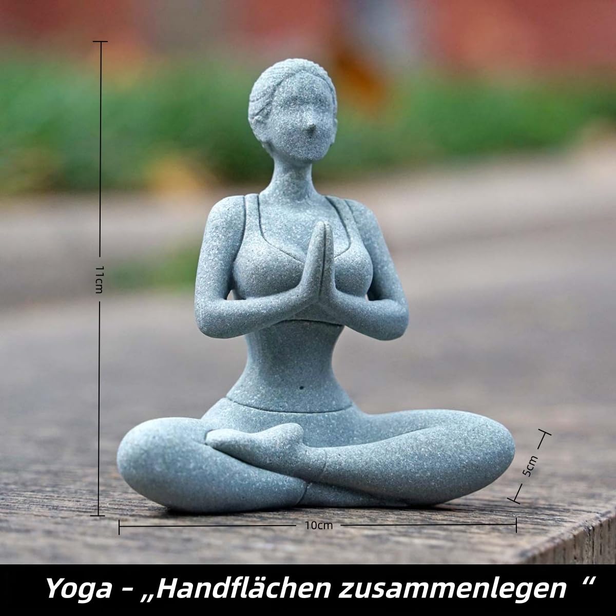 Tai-Chi & Yoga figurka z piaskowca, wodoszczelna dekoracja do akwarium, stawu ogrodowego i biurka, 3 realistyczne pozy, do wewnątrz i na zewnątrz (zestaw trzech sztuk do jogi)