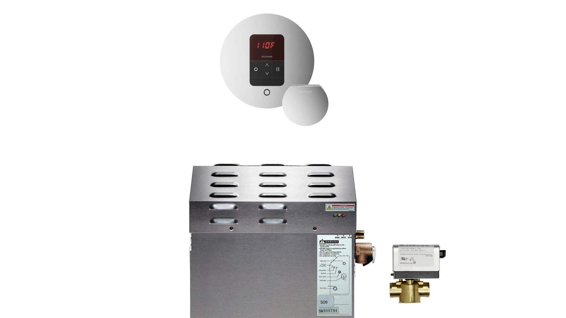 Mr. SteamMr MS-90-EC1 Bath Generator Package in Polished Nickel for rooms up to 110 cubic feet