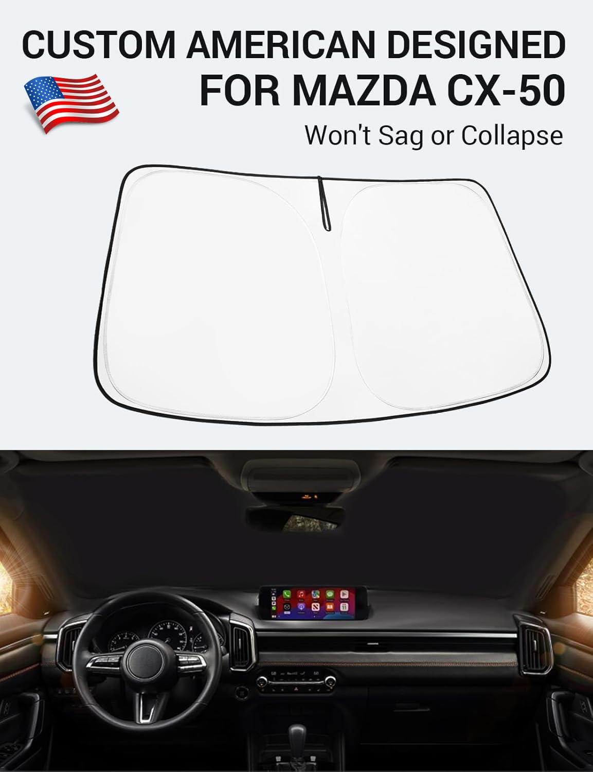 Amazon.com: Proadsy Windshield Sun Shade for Mazda CX-50 2023 2024
