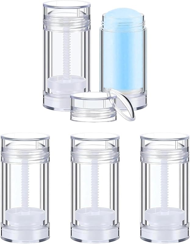 Frascos recarregáveis transparentes com mecanismo giratório, 30 mL, pacote com 5