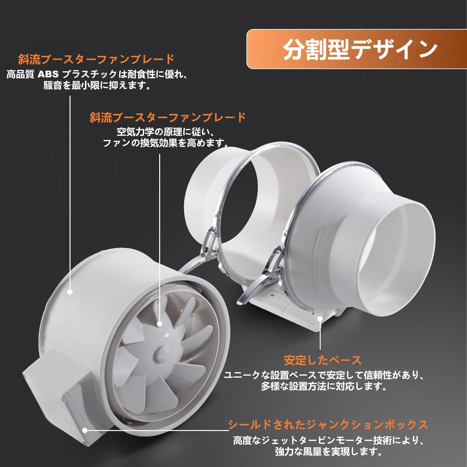 Amazon.co.jp: ダクトファン ダクト用換気扇 大風量 強力 省エネ 静音