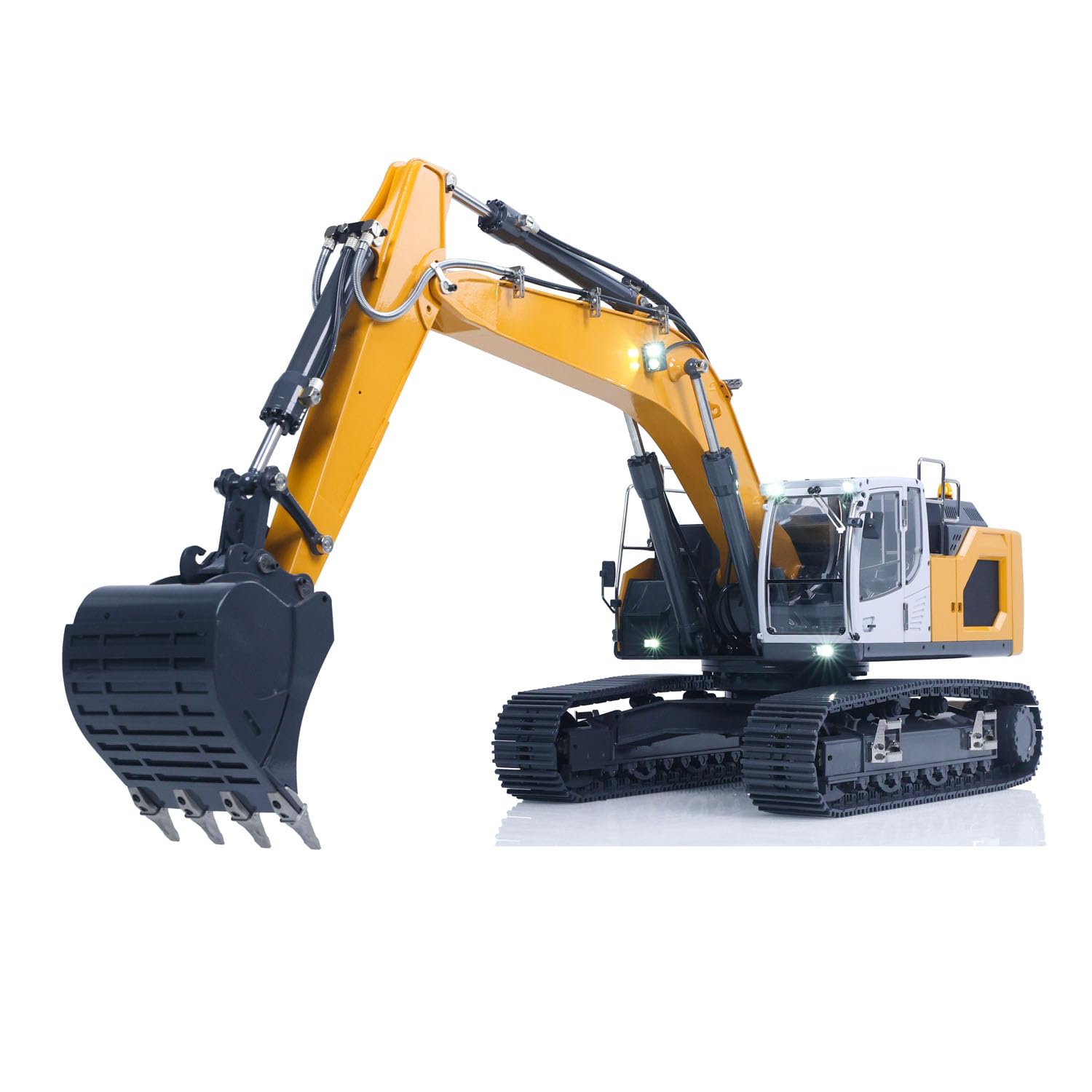 Toucan RC Hobby Excavatrice hydraulique RC 945 en métal 1/14 avec télécommande et système d'éclairage sonore