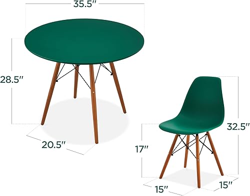Miniatura 9 de Best Choice Products Juego de comedor de 5 piezas, juego de mesa y silla moderno de mediados de siglo para el hogar, apartamento con 4 sillas,