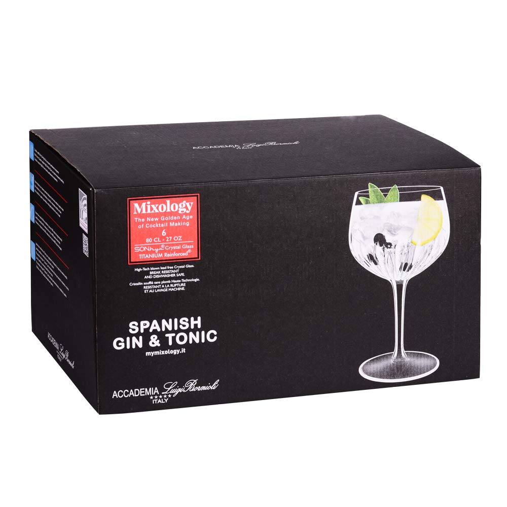 Luigi Bormioli – Vaso de pie 80 cl gin & tonic mixology (lote de 6)