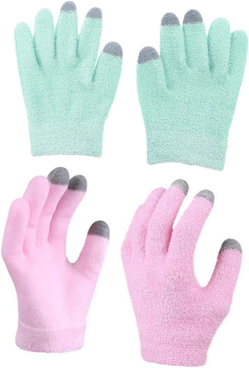 Mikinona 2pairs Moisturizing Gloves for Touchscreen Dry Cracked Hands Cover Screen Touch Gloves Hand Caring Tool