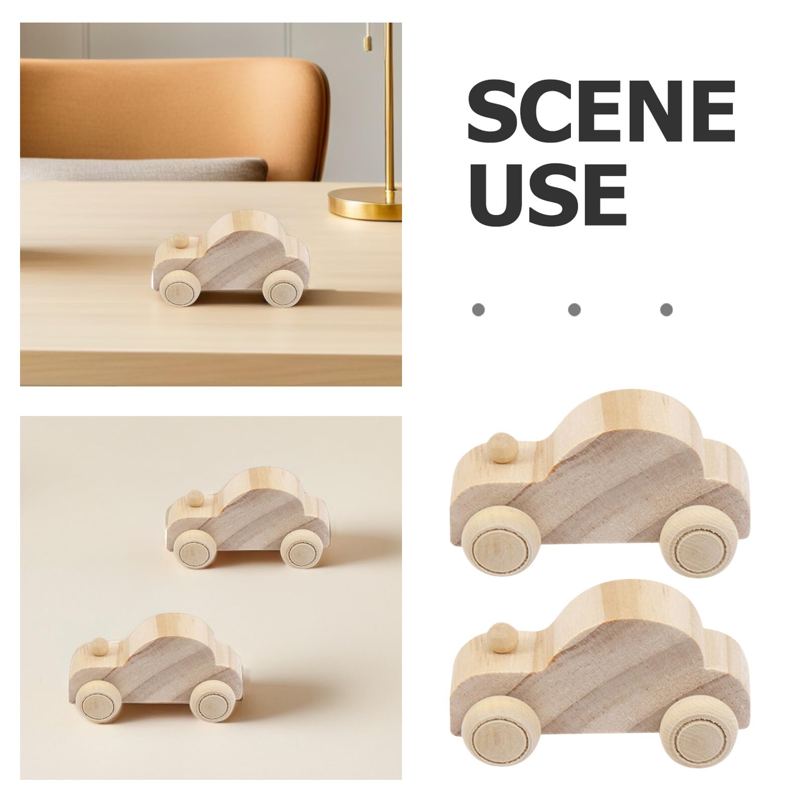 ERINGOGO Macchinine in Legno da Dipingere 12 Pezzi per Bambini | Color Khaki, Set Artigianale Fatto a Mano, Uso DIY per Attività Creative All'aperto