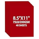 Cardstock 8.5 X 11, 40 Sheets Christmas Red Card Stock, 75lb/ 200gsm Copy Paper, Cardstock Printer Paper for Art, Drawing, Invitations, DIY Cards, Craft, Construction, School & Office Supplie