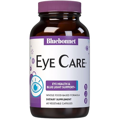 Bluebonnet Nutrition Eye Care Macular & Blue, Eye Health & Blue Light Support*, Vegan, Kosher-Certified, Gluten-Free, Dairy-Free, 60 Vegetable Capsules, 30 Servings