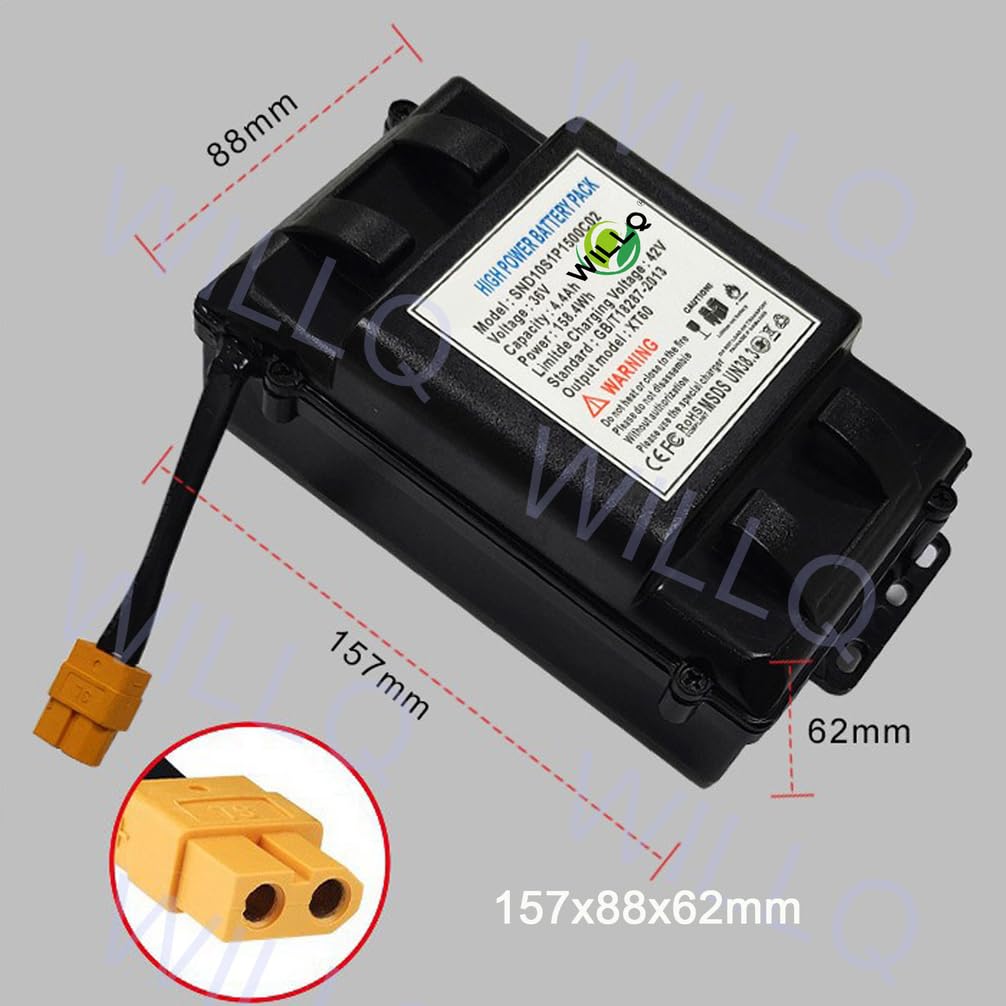 Batteria al Litio Ricaricabile di Ricambio da 36 V 2 Ah 2,2 Ah 2,4 Ah 4 Ah 4,4 Ah 5,2 Ah 6 Ah per Hoverboard con Custodia in ABS e connettore XT60