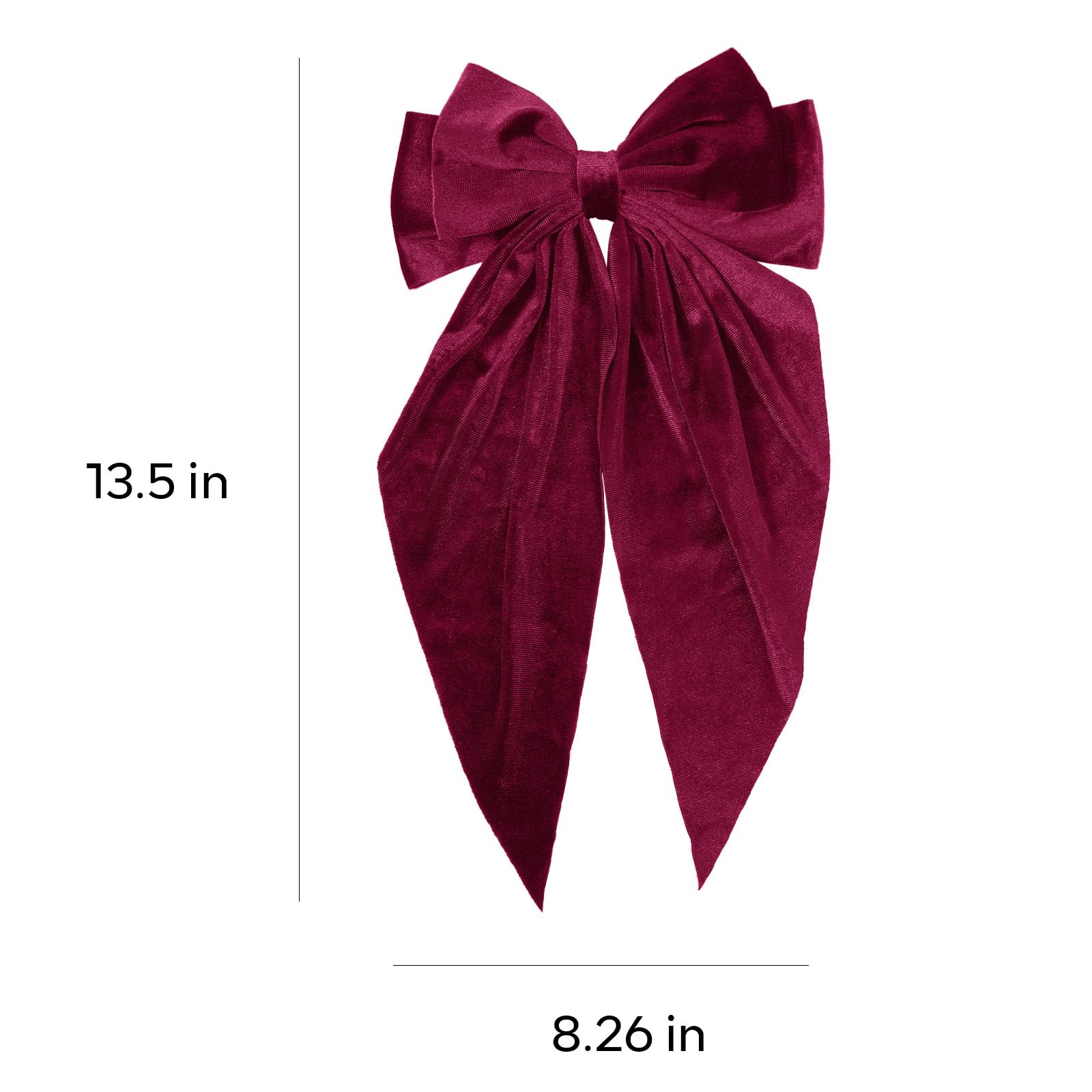 Amazon.com : Dark Red Velvet Large Hair Bow Long Tail Bowknot Hair