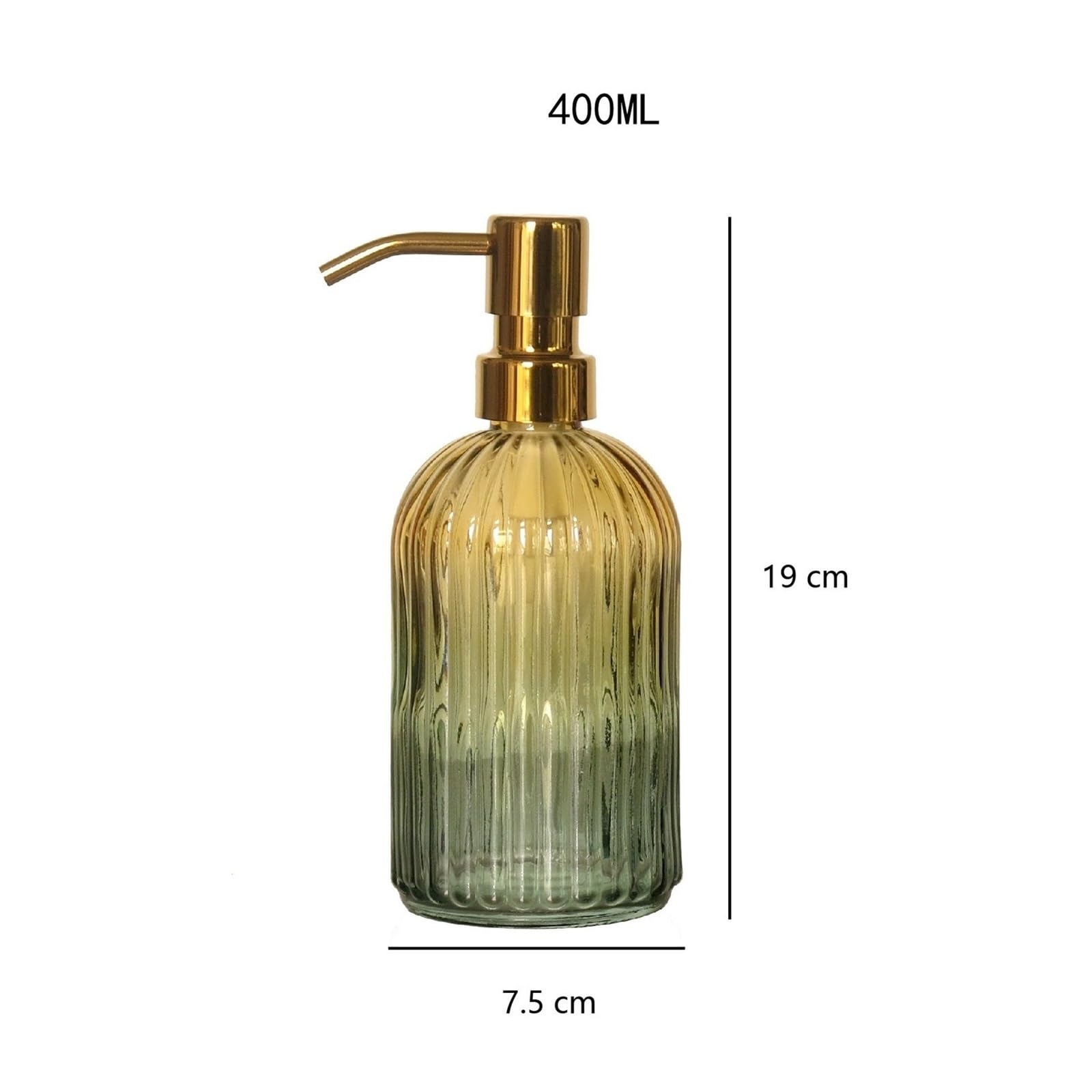 Distributeur de Savon rétro en Verre Transparent de 400 ML avec Pompe antirouille en Acier Inoxydable, idéal pour la Cuisine et Les Mains.