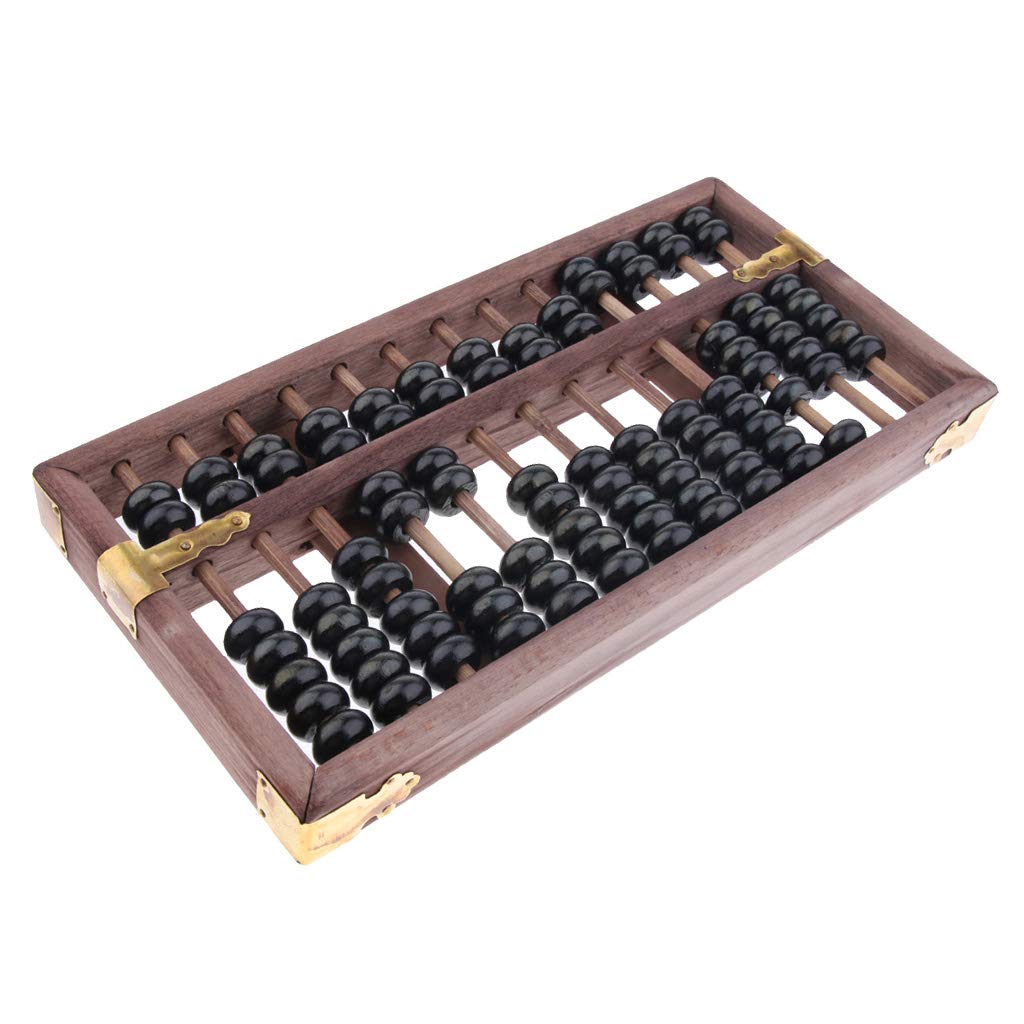 Abaco aritmetico con 13 file di perline in legno cinese vintage con calcolatrice