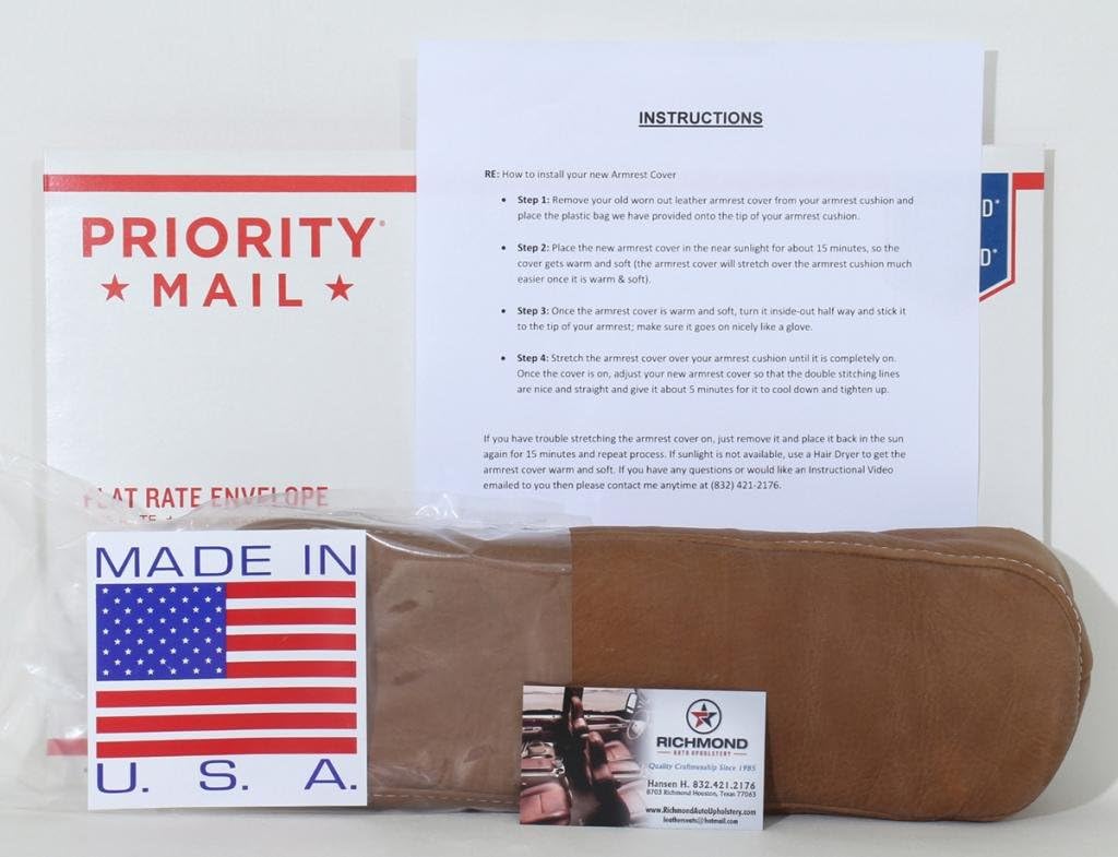 Richmond Auto Upholstery Compatible with 2003 Ford F-350 King Ranch Passenger Side Leather Armrest Cover, King Ranch