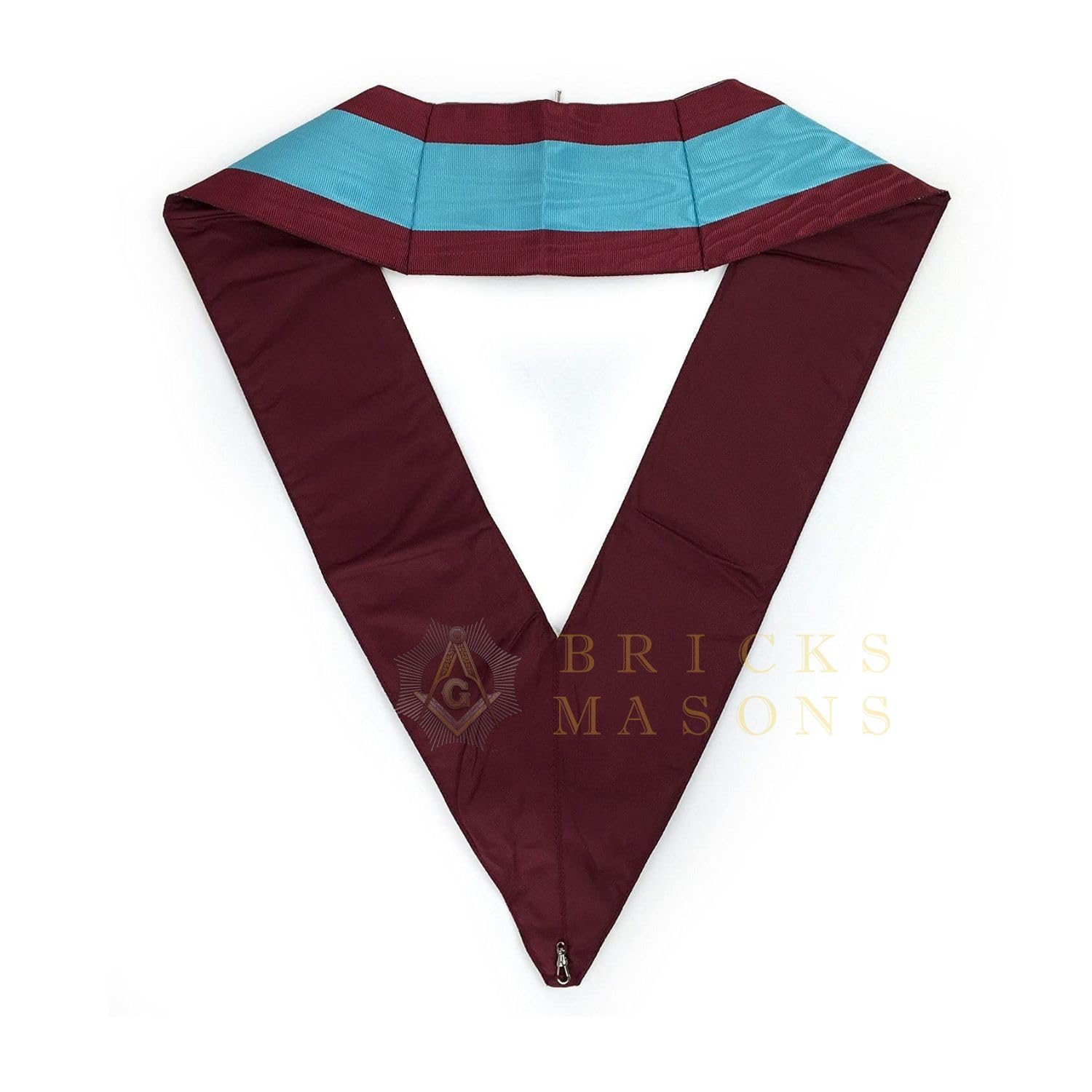 Bricks Masons Officers Mark English Regulation Officer Collar - Maroon Moire