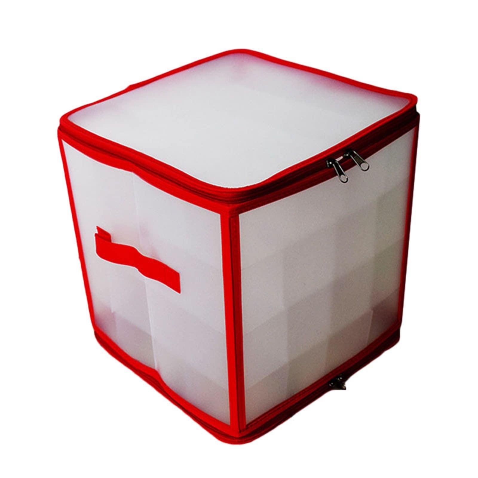 JINGYAN Storage Boxes Christmas Ornament Storage Box, 64 Grid Balls Decoration Plastic With Lid, Organizer With Dividers