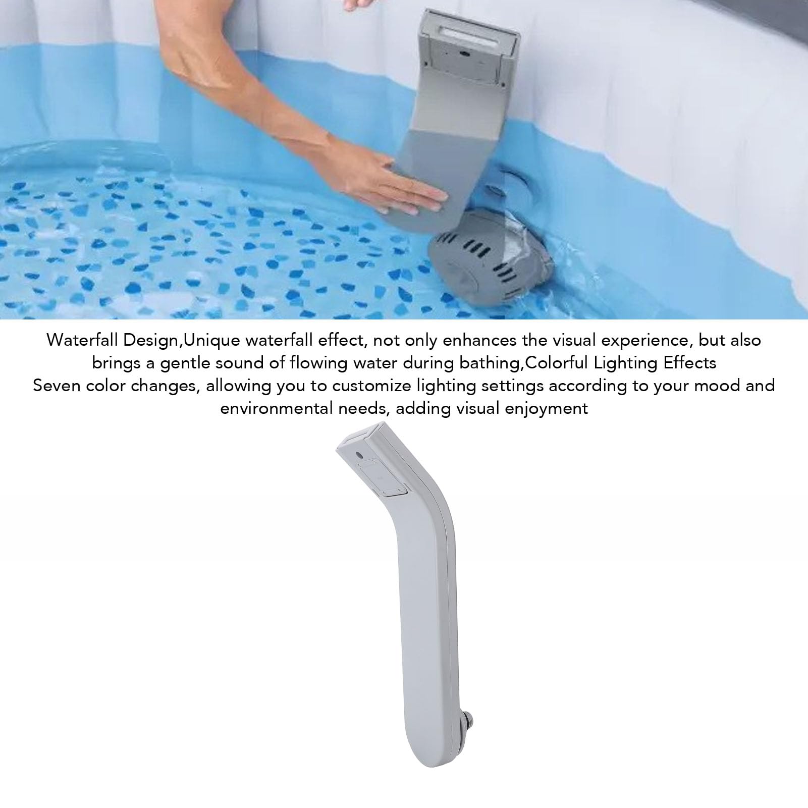 SIXRUN LED SPA Waterfall, 7 Colores Cambiantes Alimentado por Batería