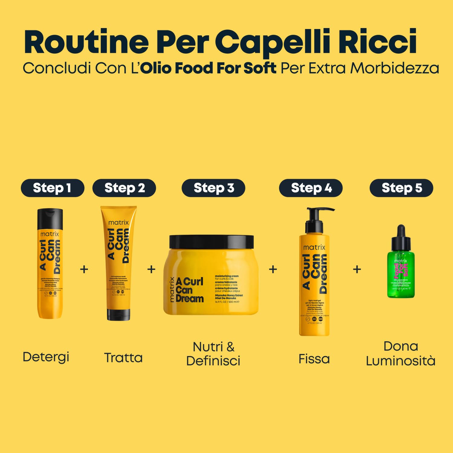 Matrix Crema Leave-In, Con Miele di Manuka per Capelli Ricci e/o Mossi, Nutre e Protegge la Forma del Riccio, A Curl Can Dream, 500 ml
