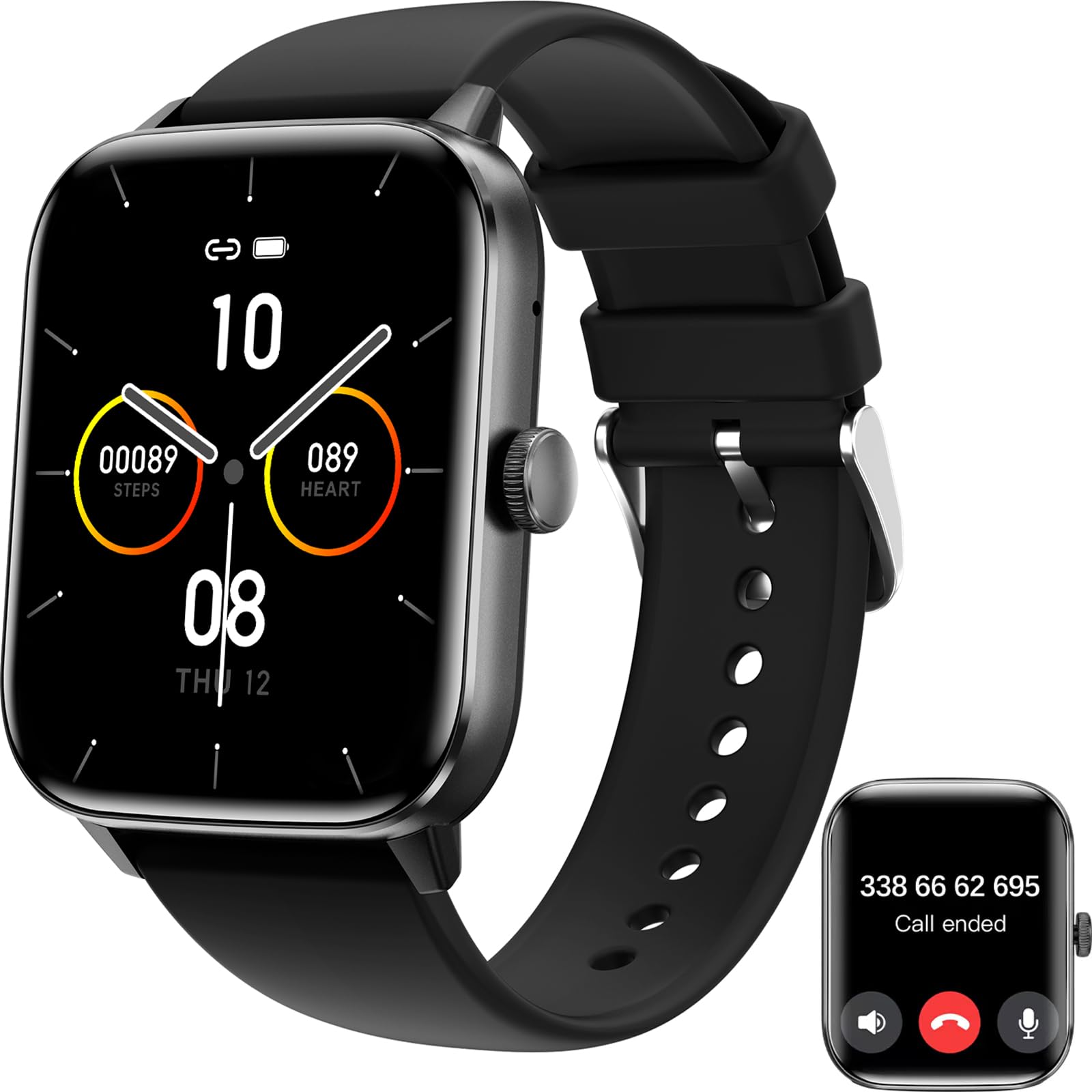 zaisia Smartwatch Uomo Donna, 1,91'' Orologio Smartwatch con Effettua/Risposta Chiamate, 100+ Modalità Sportivo Smart Watch con Contapassi/Cardiofrequenzimetro, IP68 Fitness Tracker per Android iOS